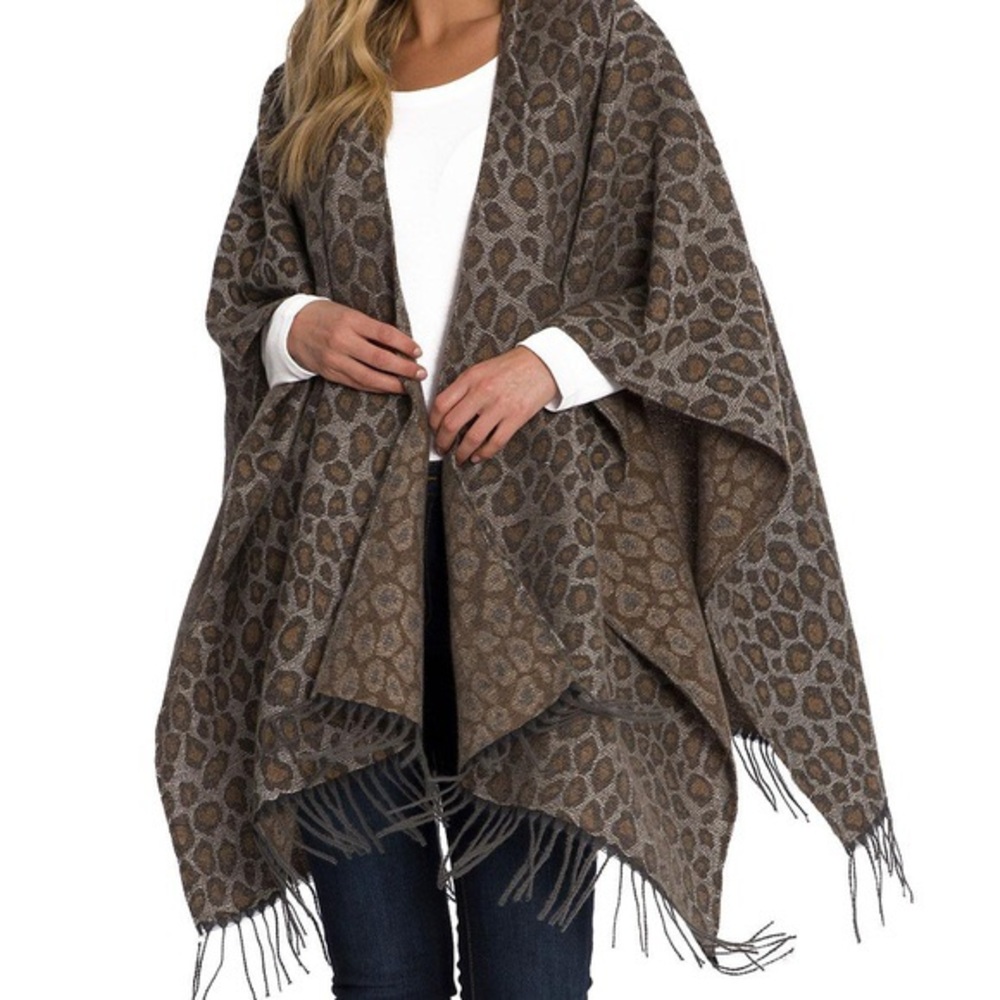 By Woolrich. Leopard Brushed Blanket wrap.